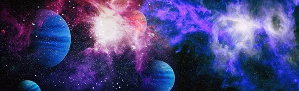 Galaksideki Yıldızlar Panorama Evren Yıldızlarla Nebulalarla Galaksilerle Dolu Görüntünün Elementleri — Stok fotoğraf