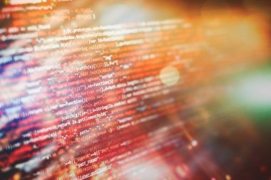 Yazılım geliştirici programlama kodu. Soyut bilgisayar betik kodu.