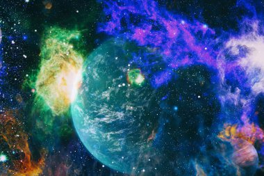 Yıldız tozu ve Samanyolu ile renkli kozmos. Sihirli renkli galaksi. Sonsuz evren ve yıldızlı gece. NASA tarafından desteklenen bu görüntünün elementleri.