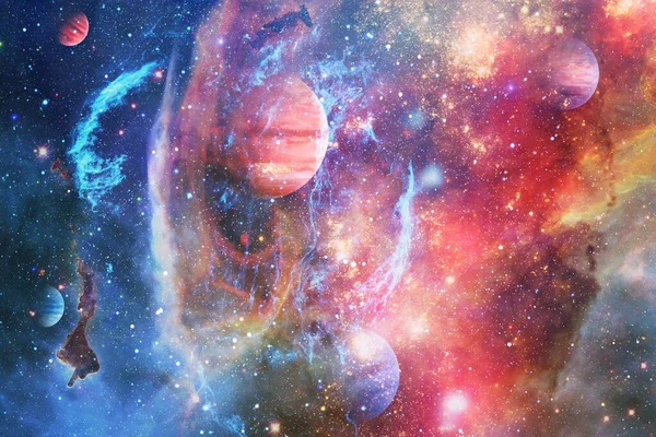 Nebula Evrendeki Açık Yıldız Kümesi Görüntünün Elementleri Nasa Tarafından Desteklenmektedir — Stok fotoğraf