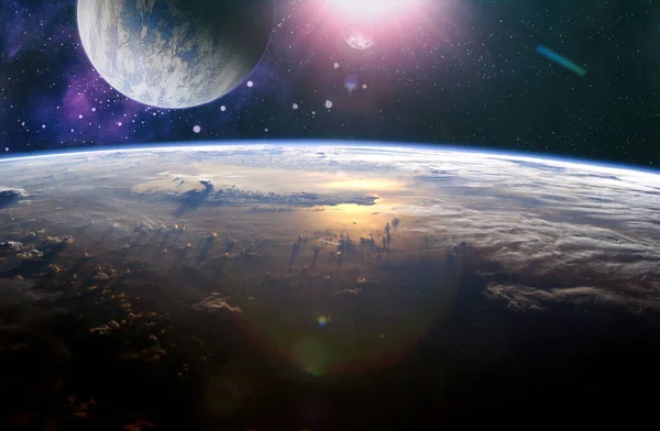 Nébuleuse Espace Hémisphère Occidental Espace Nébuleuse Planète Terre Cet Élément — Photo