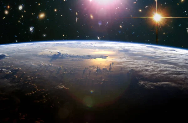 星雲と宇宙 西半球だ 惑星地球 Nasaが装備したこの画像要素 — ストック写真
