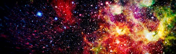 夜空を背景に星と天の川銀河のパノラマビュー宇宙空間ショット Nasaによって提供されたこの画像の要素 — ストック写真