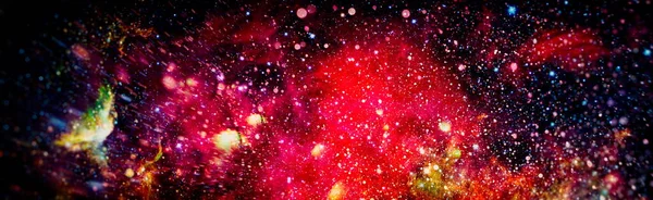 Panorama Pohled Vesmír Vesmírný Záběr Mléčné Dráhy Galaxie Hvězdami Pozadí — Stock fotografie