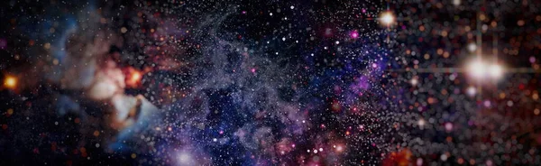 Fundo Abstrato Com Céu Noturno Estrelas Panorama Vista Universo Espaço — Fotografia de Stock