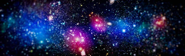 Nebulosakväll Stjärnhimmel Regnbågens Färger Flerfärgad Yttre Rymden Stjärnfält Och Nebulosa — Stockfoto