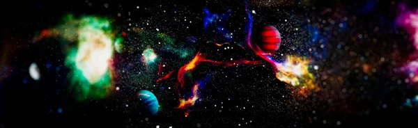 Stele Ale Unei Planete Galaxii Într Spațiu Liber Nebuloasa Colorată — Fotografie, imagine de stoc