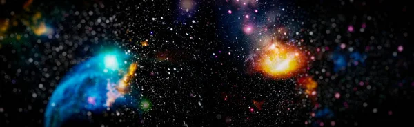 Galaksimizin Bir Parçasıyla Uzay Koyu Arkaplanı Evren Yıldız Nebula Galaksiyle — Stok fotoğraf