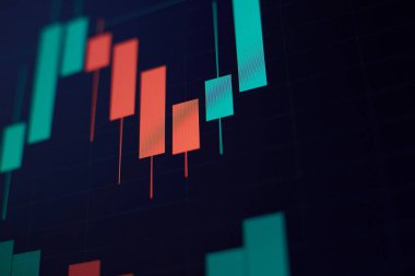 Grafikler, diyagramlar, finansal rakamlar. Eski çizelge. Borsa ve fintech kavramı. Fütürist finansal arayüz .