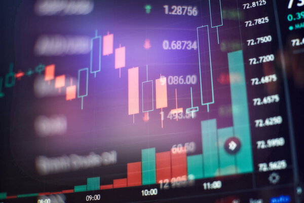 Анализ бизнес-бухгалтерии на информационных листах. Бизнесмен работает над анализом инвестиционных карт для рынка золота, Форекс и трейдинга .