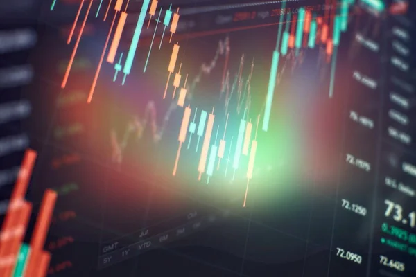 Novo Computador Moderno Estratégia Negócios Como Conceito Diagrama Financeiro Com — Fotografia de Stock