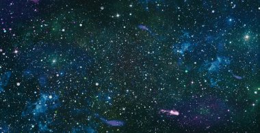 Galaksideki yıldızlı uzay sahnesi. Panorama. Evren yıldız, nebula ve galaksiyle dolu.,.