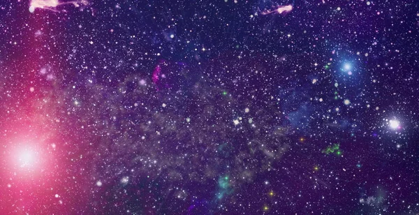 Espaço Exterior Escuro Cena Com Muitas Estrelas Diferentes Planetas — Fotografia de Stock