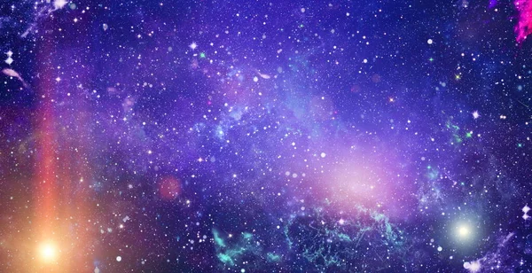 Темная Внешняя Космическая Сцена Множеством Различных Звезд Планет — стоковое фото