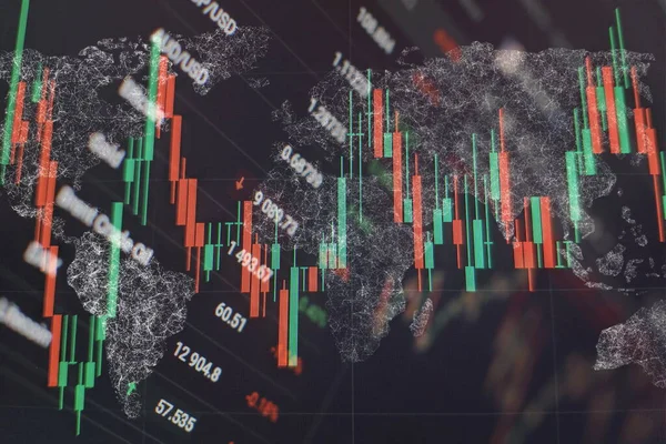 Index Stock Dans Espace Virtuel Croissance Économique Récession Plateforme Virtuelle — Photo