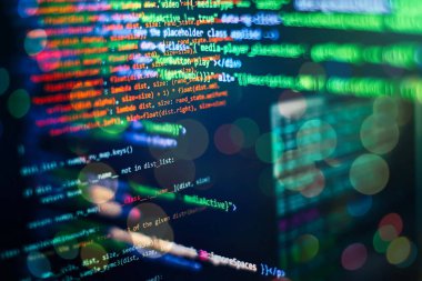 Dizüstü bilgisayardaki web programlama fonksiyonları. Bilgi işlem. Python kod bilgisayar ekranı. Mobil uygulama tasarımı kavramı.