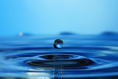 Su damlacıkları düşen