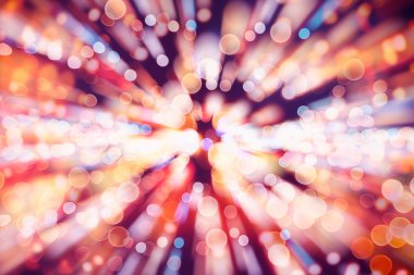 Doğal Bokeh ve parlak altın ışık şenlikli arka plan. Vintage sihirli arka plan rengi ile