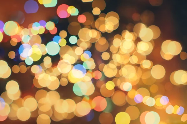 Festive Background With Natural Bokeh And Bright Golden Lights. Vintage Magic Background With Color — Stock Photo, Image