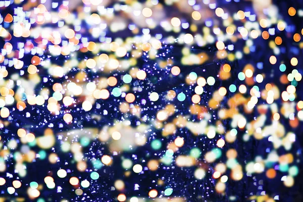 Festive Background With Natural Bokeh And Bright Golden Lights. Vintage Magic Background With Color — Stock Photo, Image