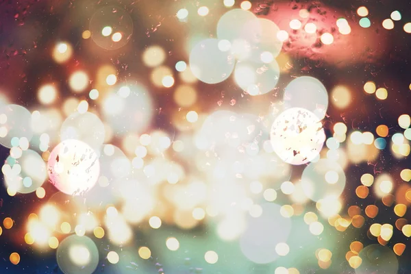 Festive Background With Natural Bokeh And Bright Golden Lights. Vintage Magic Background With Color — Stock Photo, Image