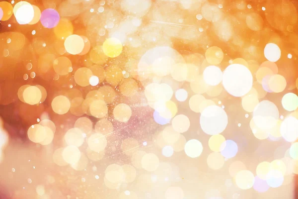 Festive Background With Natural Bokeh And Bright Golden Lights. Vintage Magic Background With Color — Stock Photo, Image