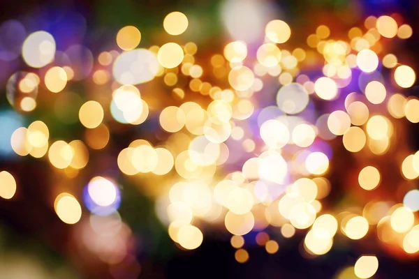 Festive Background With Natural Bokeh And Bright Golden Lights. Vintage Magic Background With Color — Stock Photo, Image