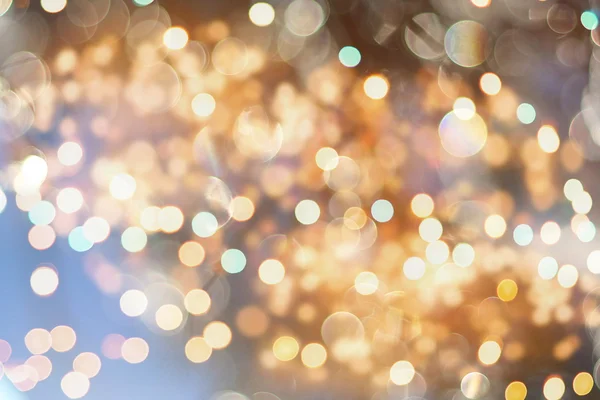 stock image Festive Background With Natural Bokeh And Bright Golden Lights. Vintage Magic Background With Color