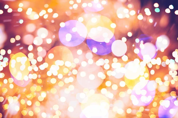 Festive Background With Natural Bokeh And Bright Golden Lights. Vintage Magic Background With Color — Stock Photo, Image