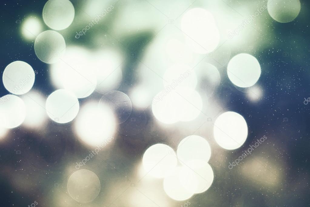 Festive Background With Natural Bokeh And Bright Golden Lights. Vintage Magic Background With Color