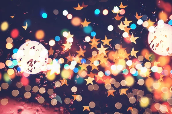 Festive elegant abstract background with bokeh lights and stars Texture — Stock Photo, Image