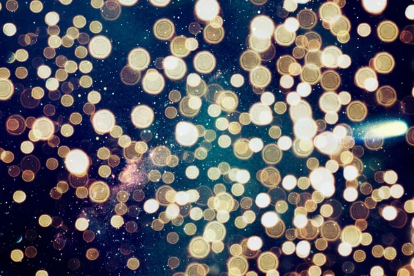 Festive elegant abstract background with bokeh lights and stars Texture — Stock Photo, Image