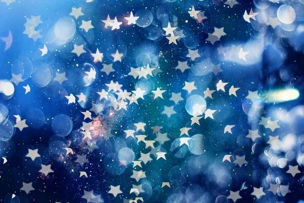 Ünnepi elegáns elvont háttér bokeh fények és csillagok textúra — Stock Fotó