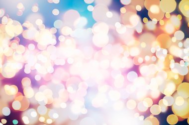 Bokeh ışıkları ve yıldız desenli şenlikli soyut arkaplan