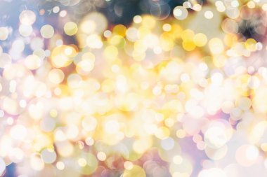 Bokeh ışıkları ve yıldız desenli şenlikli soyut arkaplan