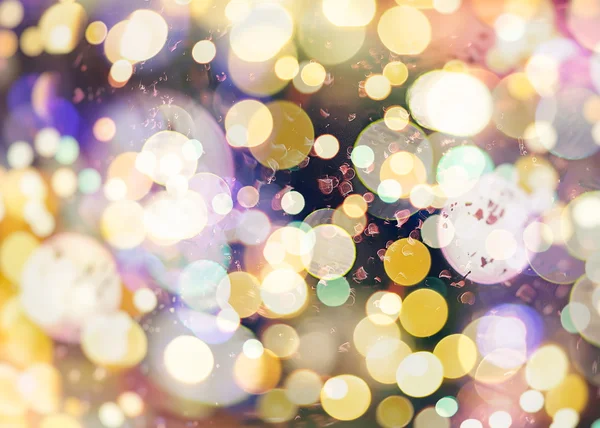 Fundo abstrato com bokeh desfocado luzes e estrelas — Fotografia de Stock