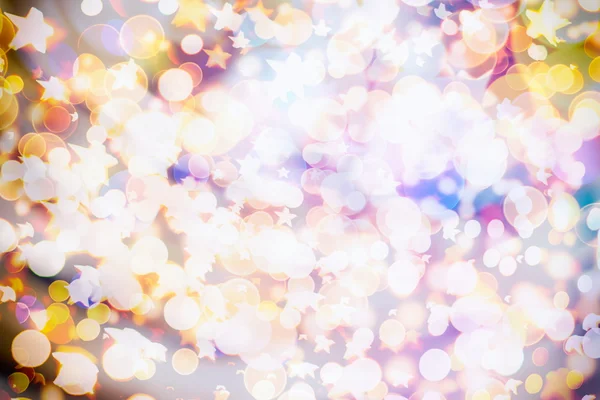 Festlicher Hintergrund mit natürlichem Bokeh und leuchtend goldenen Lichtern. Vintage magischen Hintergrund mit Farbe — Stockfoto