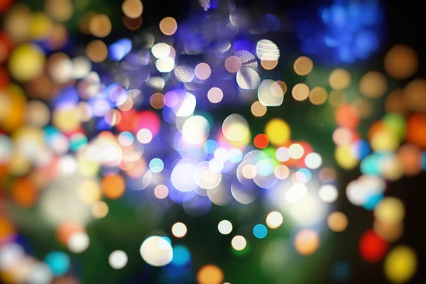 Jul bakgrund med bokeh lampor — Stockfoto