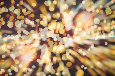 Bokeh ışıkları ve yıldız desenli şenlikli soyut arkaplan