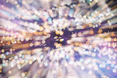 Bokeh ışıkları ve yıldız desenli şenlikli soyut arkaplan