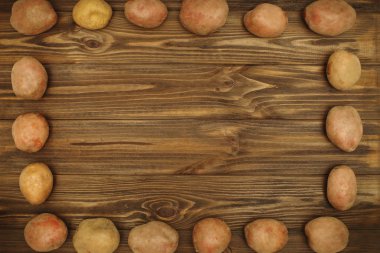 Çerçeve ahşap doku patates