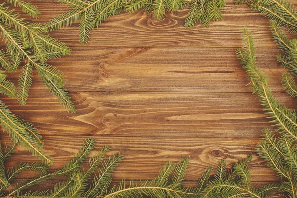Quadro de árvore de Natal em tábua de madeira — Fotografia de Stock