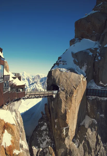 Aiguille du Midi (3,842 м) - гора в Монблане, Альпы, Франция — стоковое фото