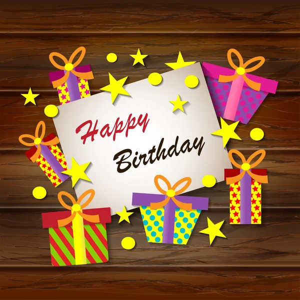 Happy Birthday Greeting Card. — Stock Vector