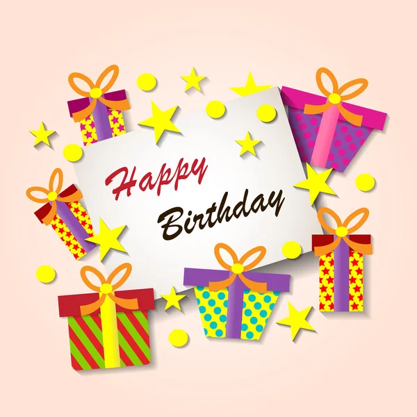 Happy Birthday Greeting Card. — Stock Photo, Image
