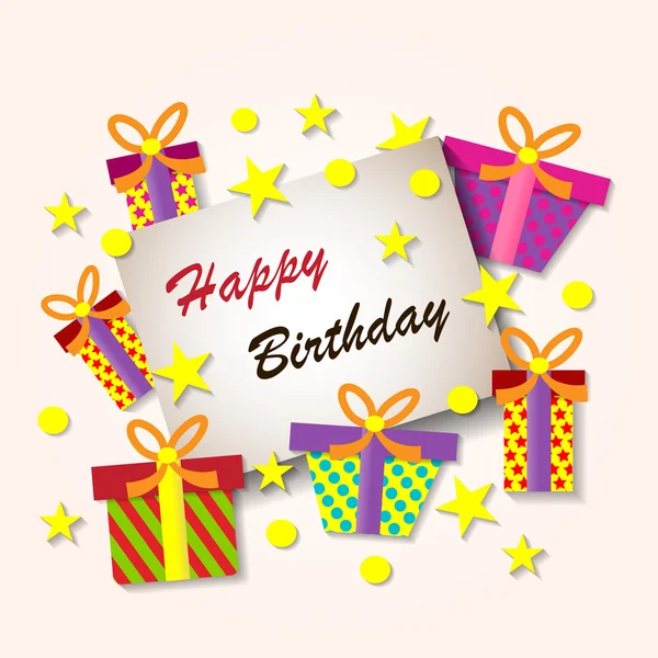 Happy Birthday Greeting Card. — Stock Vector