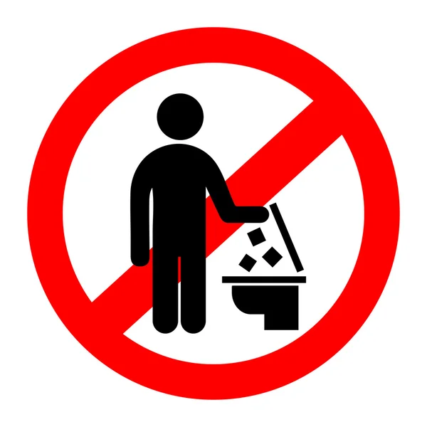 Ne jetez pas de déchets dans les toilettes — Image vectorielle