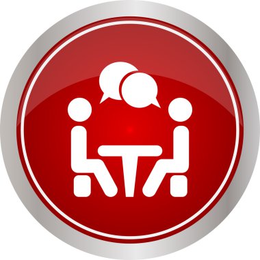 Simge Konferansı. İnsanlar masanın etrafında oturup konuşuyorlar..