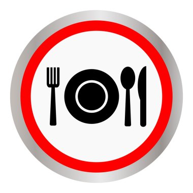 Çatal, kaşık ve plaka, vektör simgesi