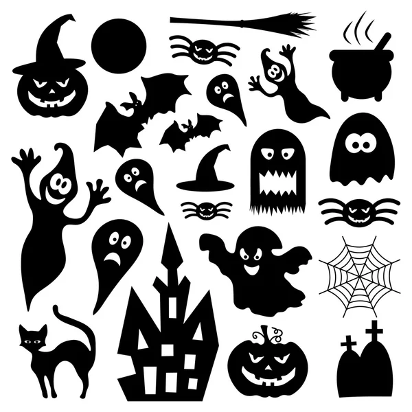 Çeşitli dizi vektör Cadılar Bayramı tasarım öğeleri